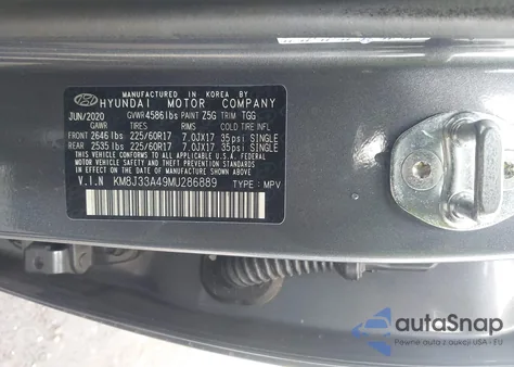 2021 Hyundai Tucson Value from USA, damaged, VIN KM8J33A49MU286889